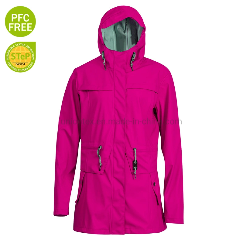 Fashion Design Women's Waterproof PVC Parka