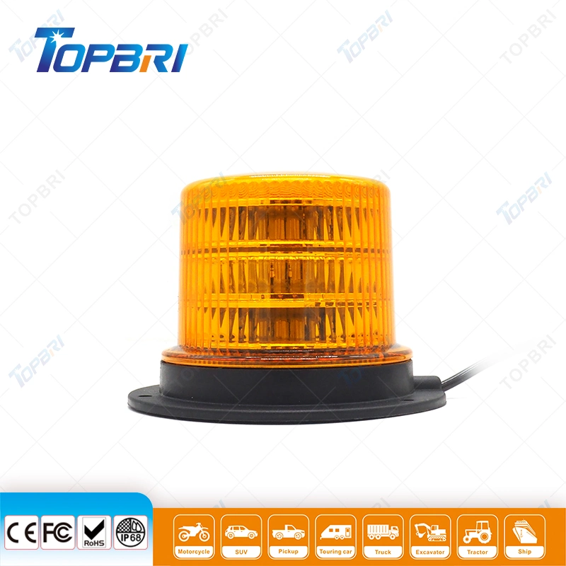 12V Auto Ámbar Intermitente Faro de luz LED de precaución de tráfico