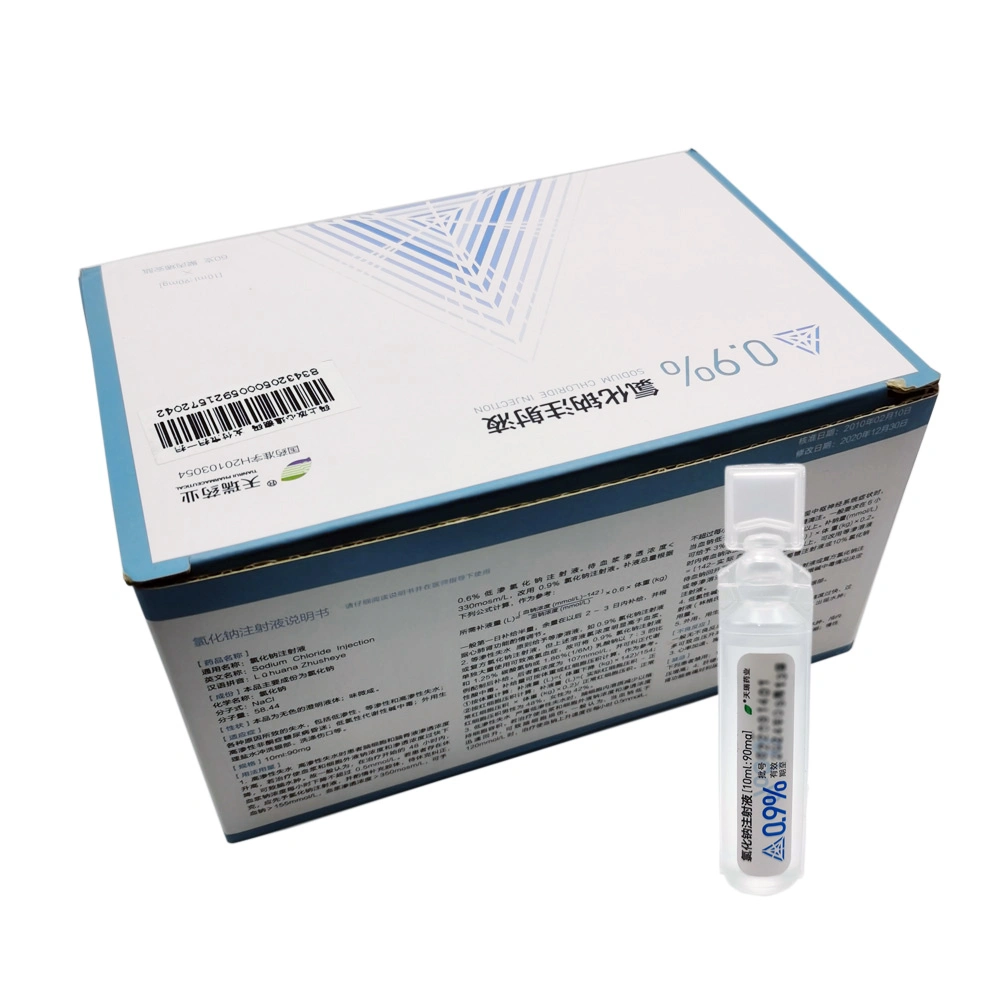 Solution médicale stérile à bas prix 10 ml de chlorure de sodium 0.9 % de solution saline