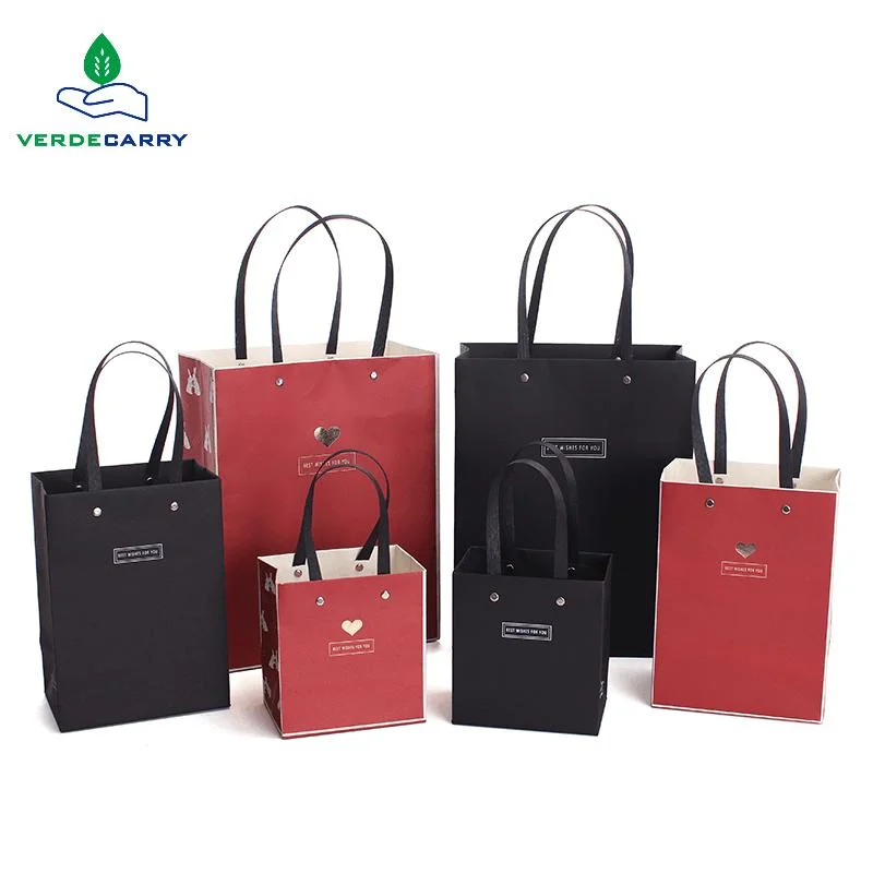 Custom Printed Luxury Small Recycled Shopping Bags Gift Paper Bags with Business Name for Jewelry Packaging with Handle