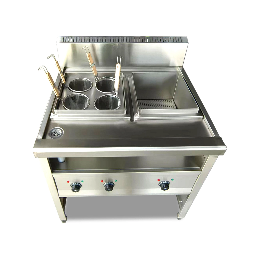 Commercial Electric Noodle Cooker Automatic Noodles Pot Pasta Boilers Stainless Steel Energy Saving Style with 1sink