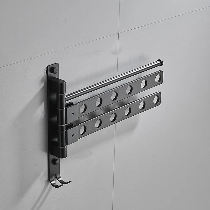 Wall Mounted Space Aluminum Bathroom Rotating Coat Hooks Towel Hanger Towel Rack