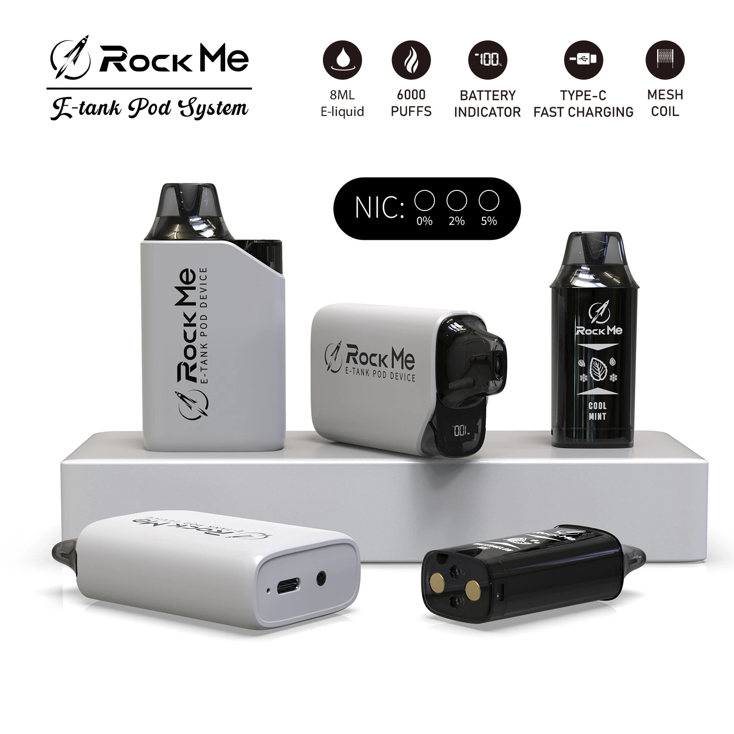 E-Tank 600 mAh batería desechable VAPE Pod System Factory Direct Venta