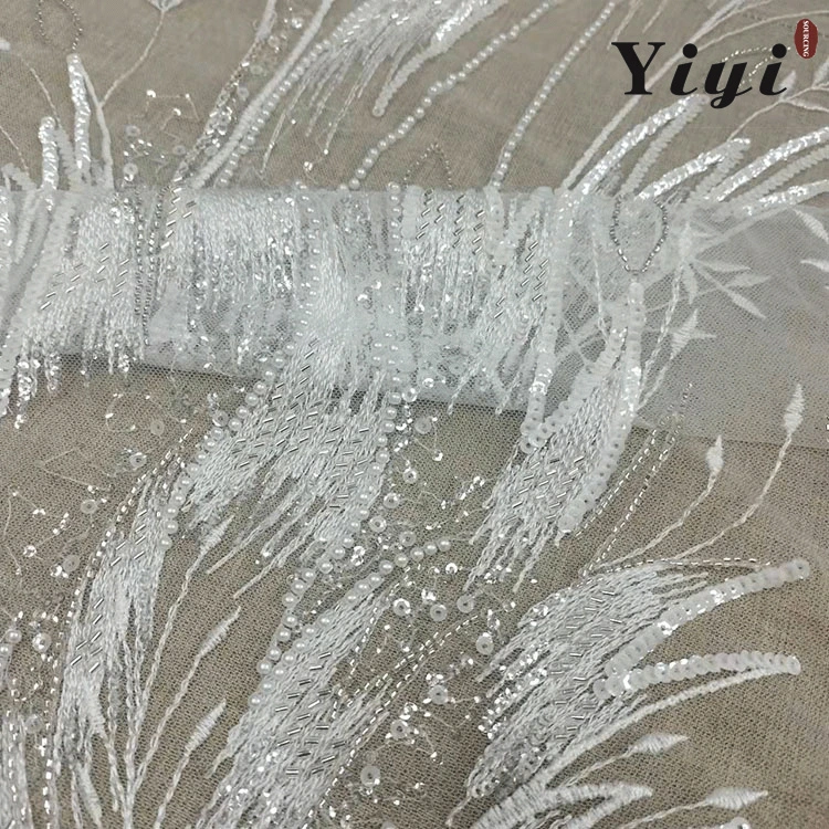 OEM Cheap Wholesale/Supplier Premium Wedding Dress/Veil/Evening Dress Fabric 3D Bead Embroidery Lace