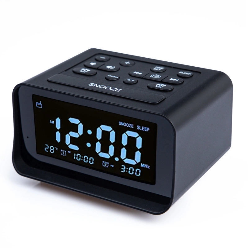 Radio portátil de escritorio USB Reloj de alarma digital LED de teléfono de cabecera