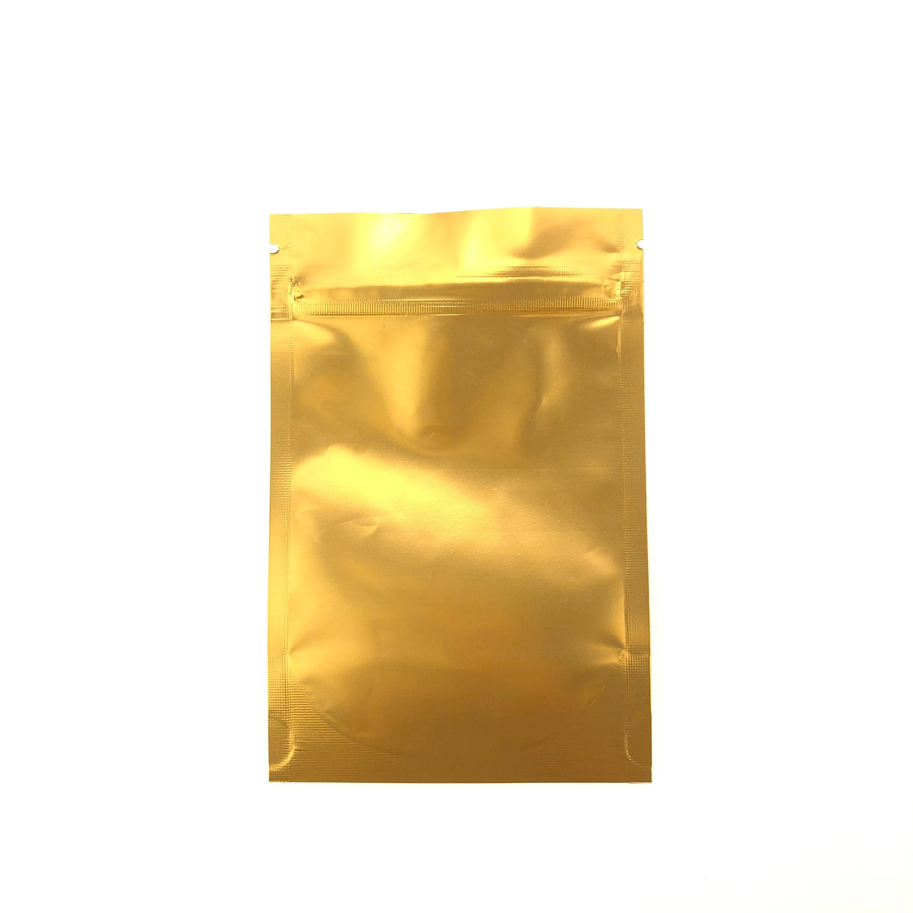 Hochwertige Custom Printed Metallic Stand Up Pouch Golden Mylar Tasche Mit Reißverschluss