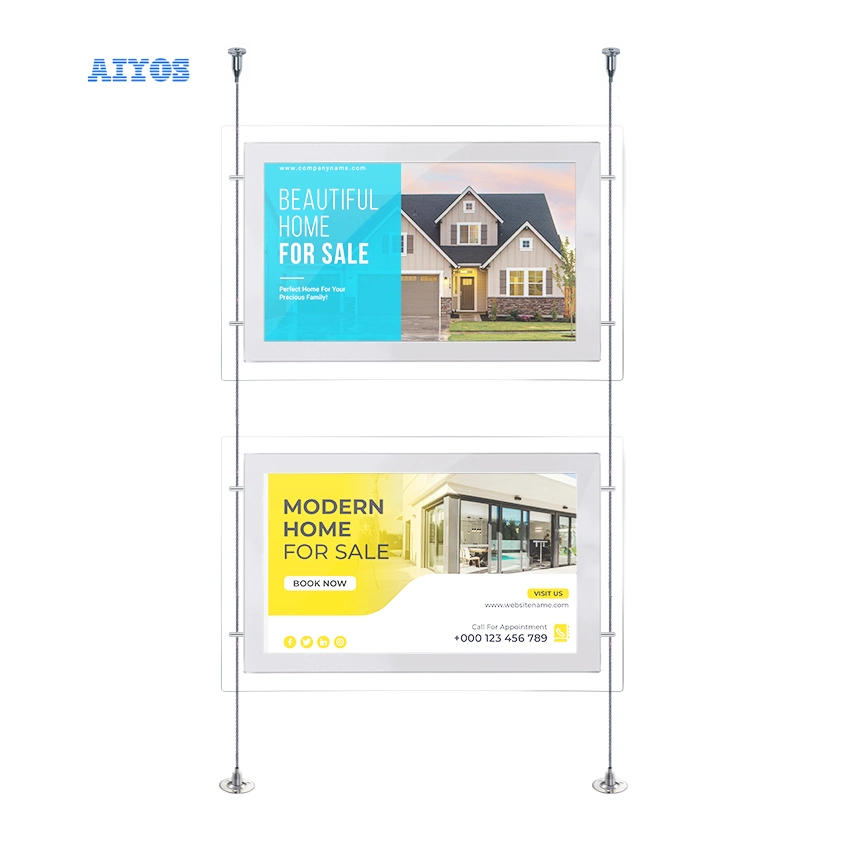 10% off Aiyos LCD Multi Screen Hanging Display Acrylic Android WiFi Window Hanging LCD Displays Basic Customization