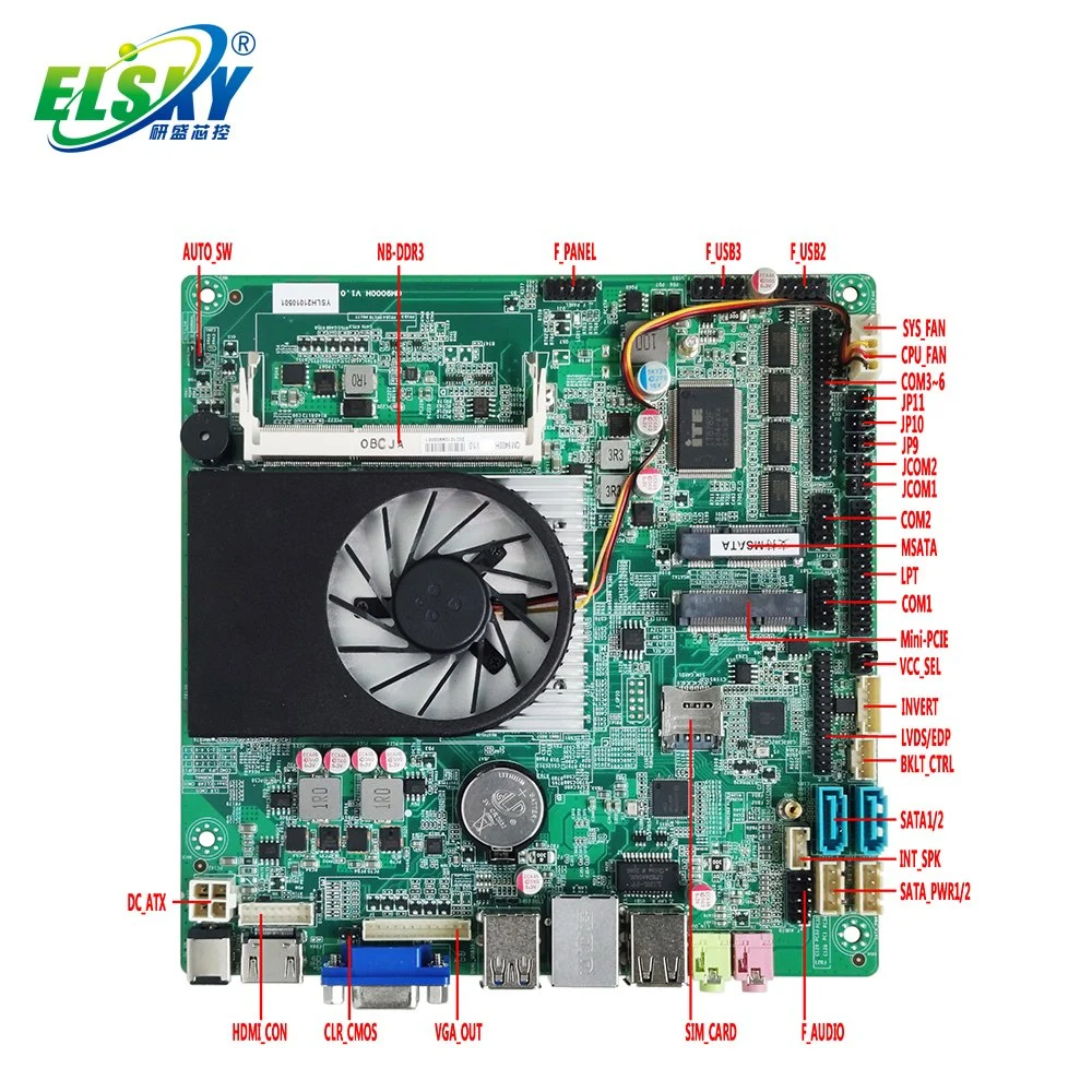 Elsky Multi LAN Motherboard Haswell 4th Gen Core i3 4005u LVDS EDP für 4K Displays RJ45 LAN DDR3 Max. 8g RAM RS232