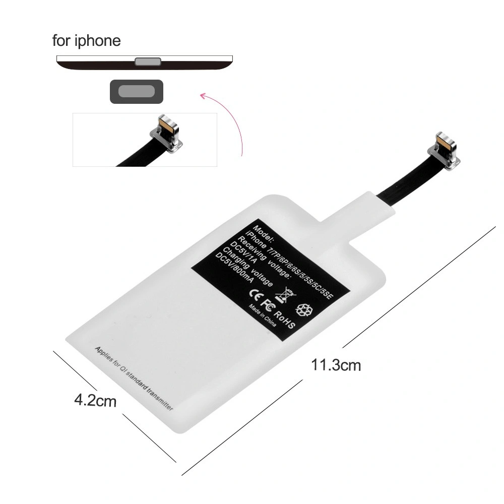 Carregador sem fios Qi adaptador de carregamento inteligente e recetor para iPhone Painel de compensação