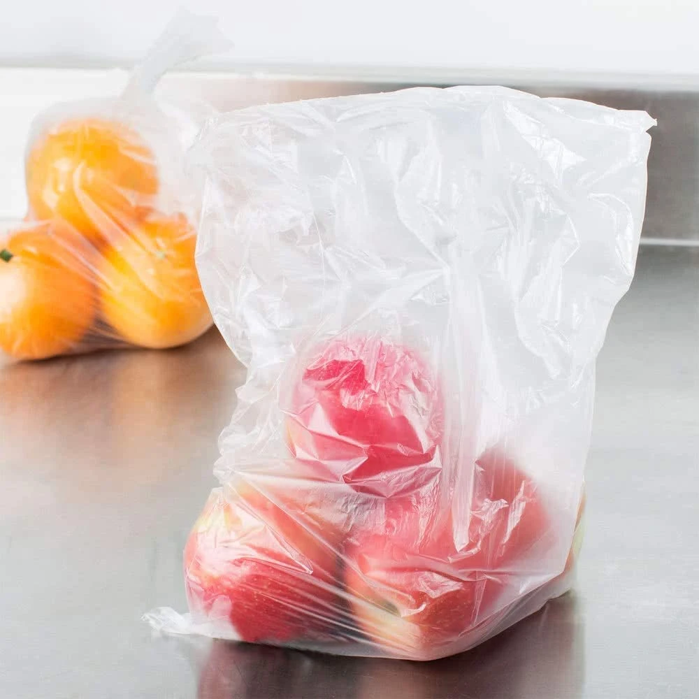 Plástico transparente Flat Poly produce Bolsa en rollo de alimentos de embalaje Bolsa