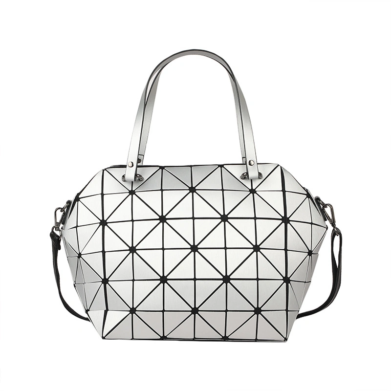 Geometric Rhombus Shoulder Handbags Leather Tote Bag