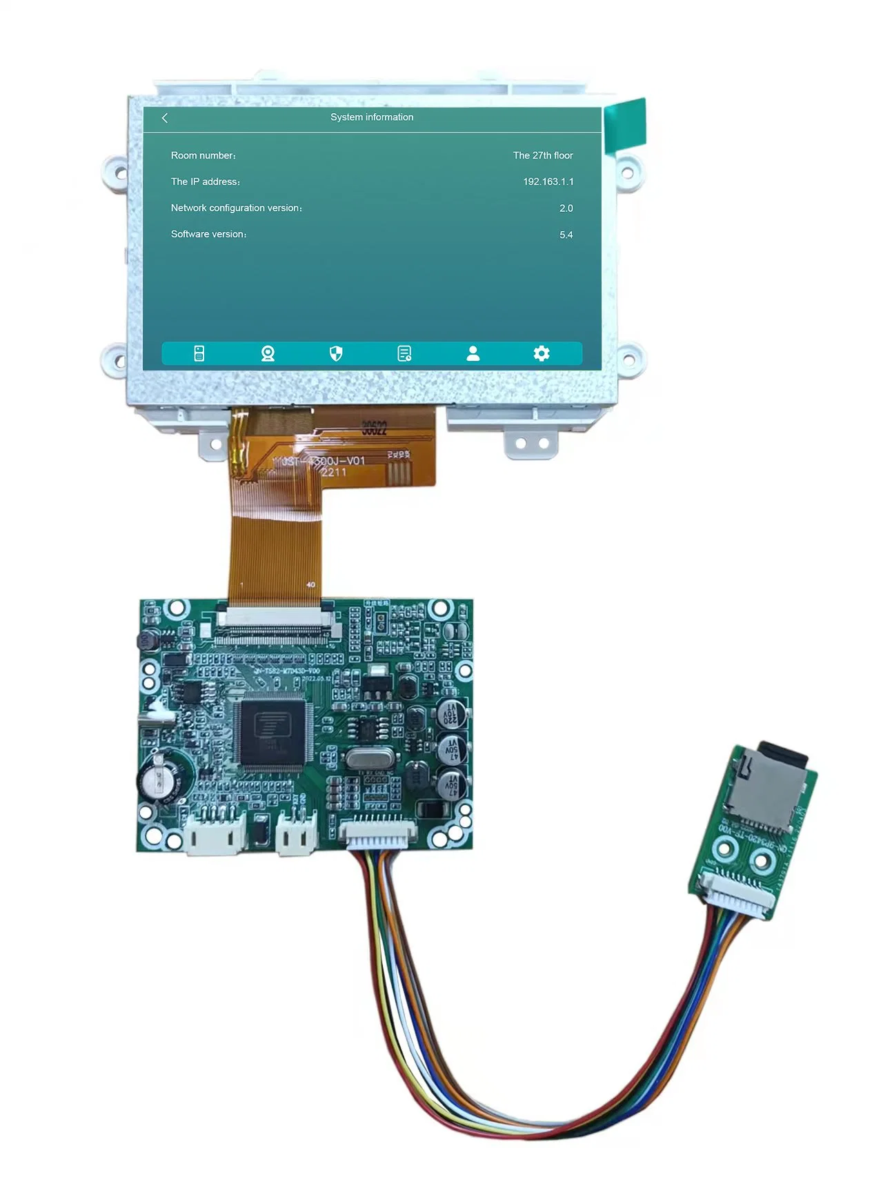 Módulo de ecrã LCD TFT 1024X600 de 10,1 polegadas com placa de condutor para Telefone com porta de vídeo