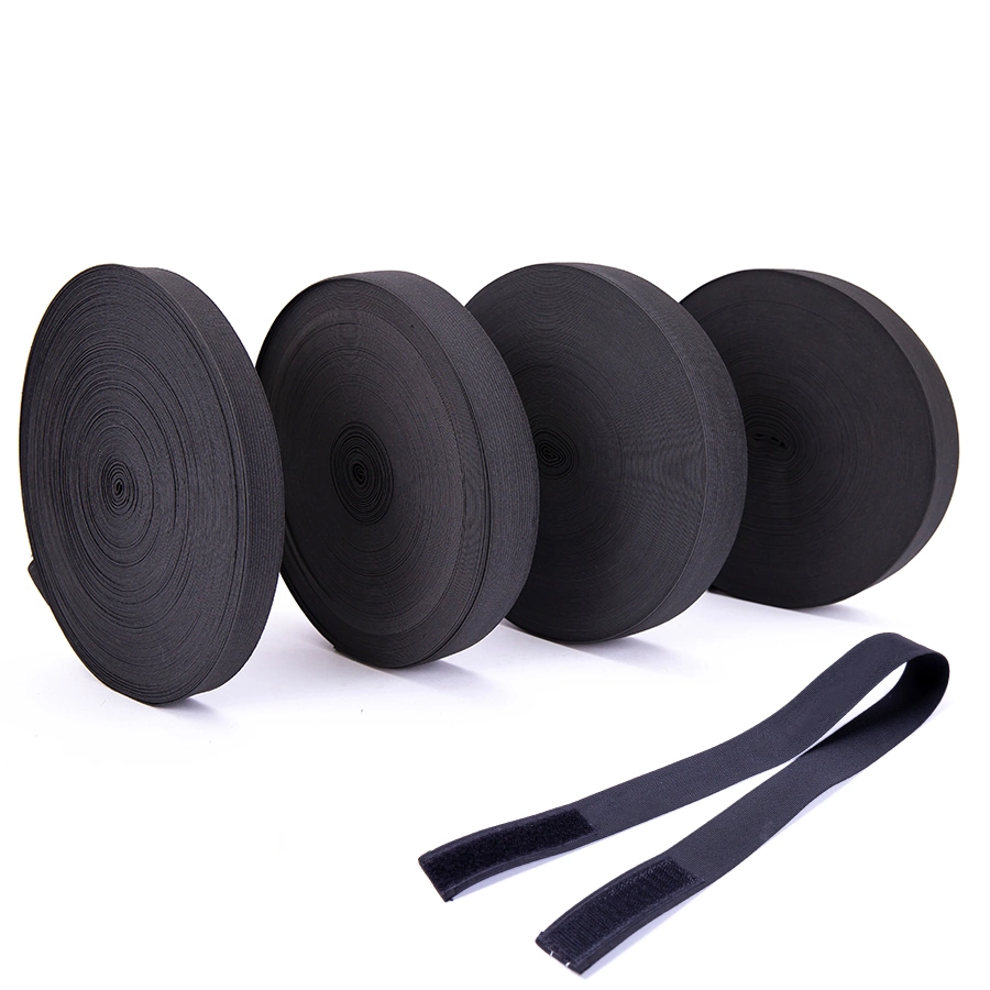 Adjustable Black Logo Custom Elastic Band Nylon Webbing