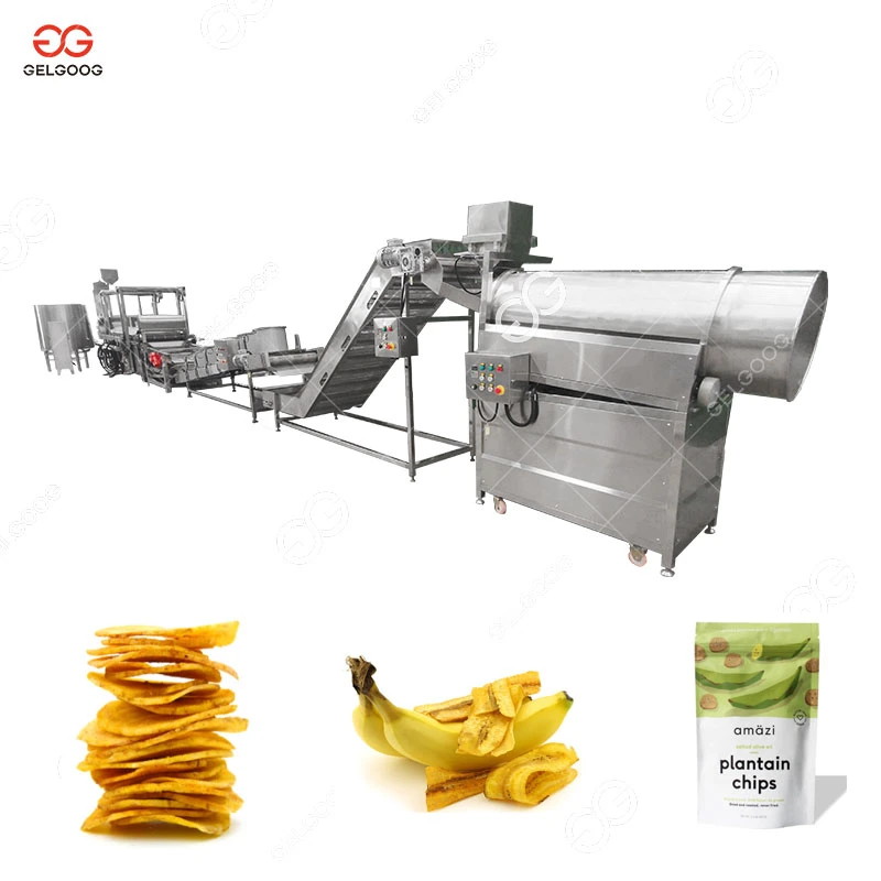 Máquina automática de aperitivos, patatas chips de plátano Banana Chips de plátano de la línea de procesamiento de la máquina de freír las papas fritas papas fritas de la línea de producción