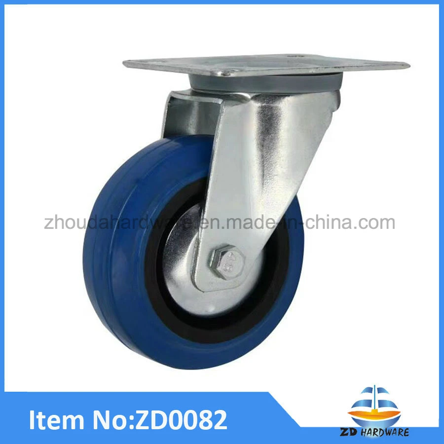 TPR Twin Wheel Castors Soft Grey Rubber Double Industrial Casters Without Brake