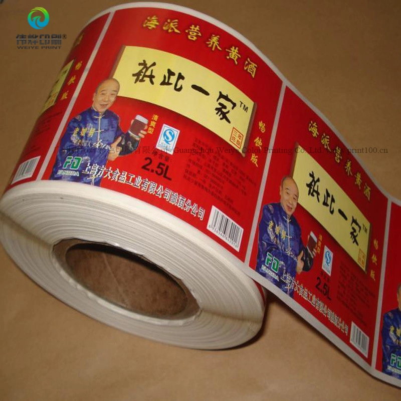 Paper PVC Roll Stickers for Beverage Bottle