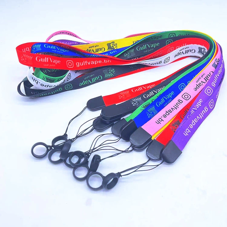 Benutzerdefinierte Logo Lanyards Schlüsselanhänger Hohe Qualität Werbegeschenk Artikel Giveaway Sets Polyester Vollfarbdruck Halsband Lanyard Pen Halter Mit Silikonring