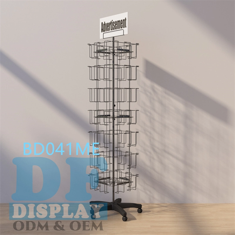 Metal Display Rack Card Stand Holder Greeting Card Display Rack Picture Pocket Holder Rack Postcard Spinning Display Stand