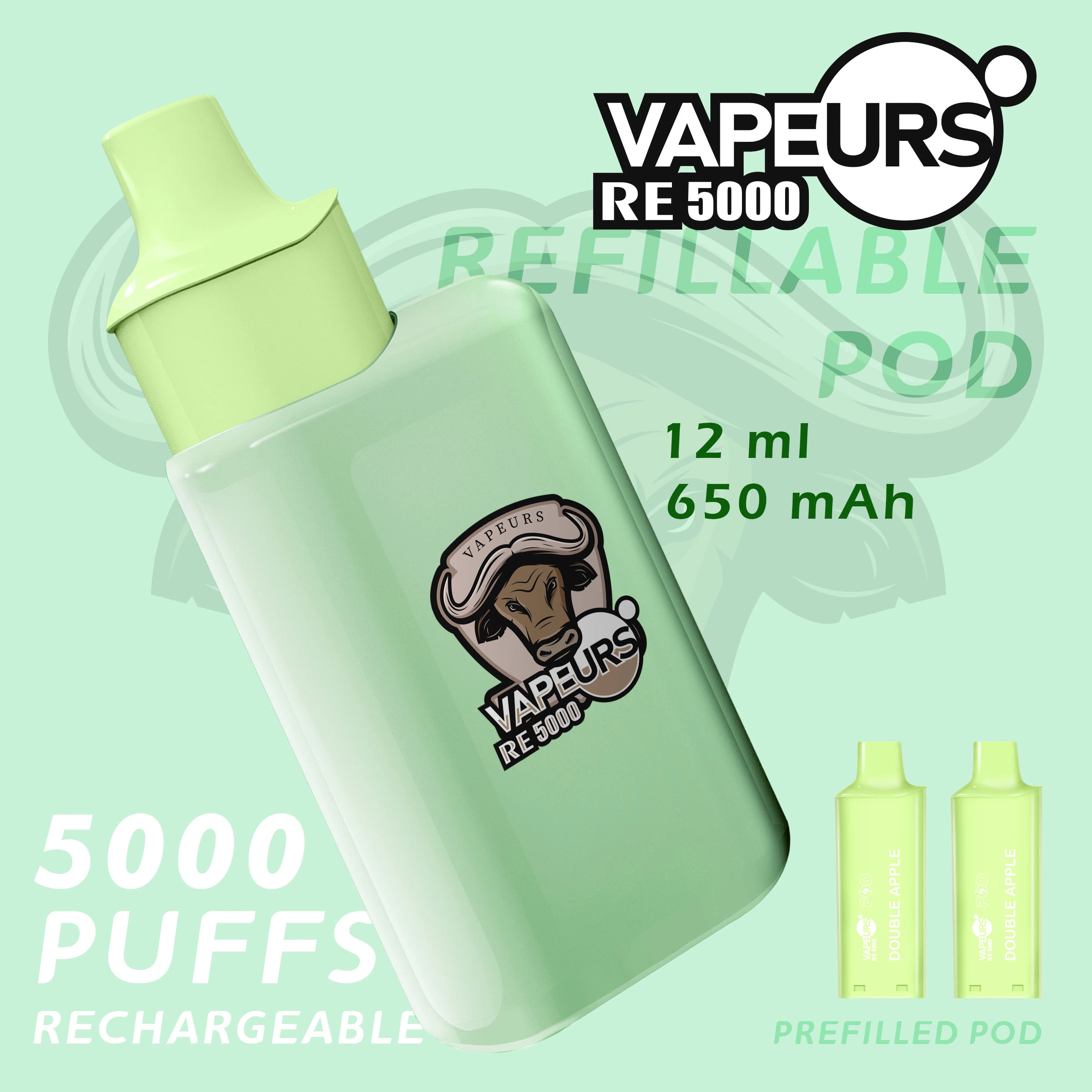 2023 Kit de cápsula de repuesto con bloqueo infantil conforme a las leyes de Nueva Zelanda Vapeurs Waka Flava Vapes Vaporrete electrónico 7000 8000 10000 Puff E Cigarete