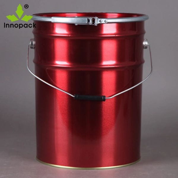 5 Gallon Metal Tin Bucket with Lever Lock Ring Cover/Lid for Chemicals