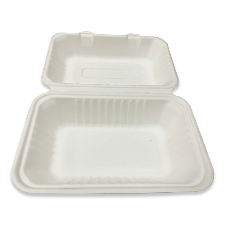 La bagasse de canne à sucre Logo personnalisé biodégradable vaisselle Eco Friendly bac alimentaire