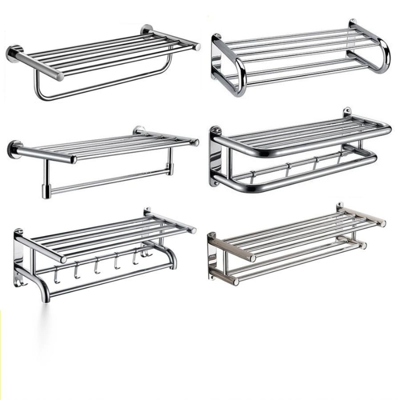 Bathroom Accessories Towel Bar with Rack Stainless Steel Bars Shelf Custom Bathroom Set