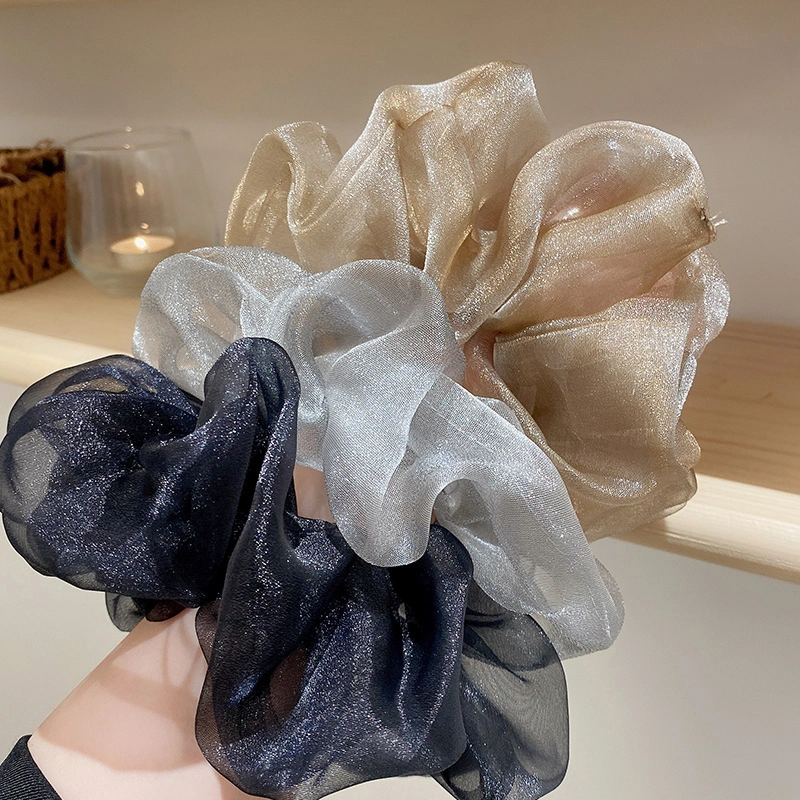 Large Scrunchies Elastic Hair Band Women Fashion Girl Ponytail Holder Hair Ties Big Organza Hair Ropes Headwear Hair Accessories