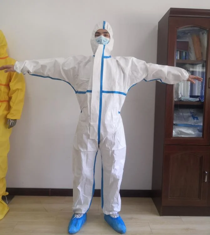 China CE Approved Fast Delivery Disposable Personal PPE Isolation Protective Suit Medium