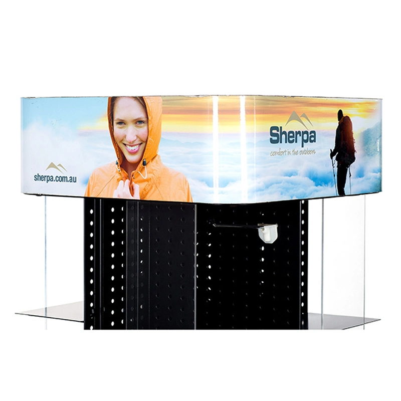 Free Standing Cosmetics Stand Rotating Acrylic Metal Store Storage Display Shelf