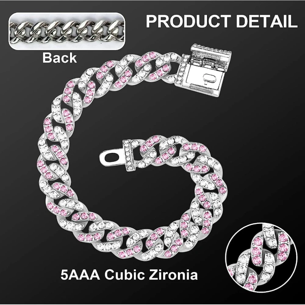 Diamond Cuban Link Chain Crystal Collar Necklace for Dogs