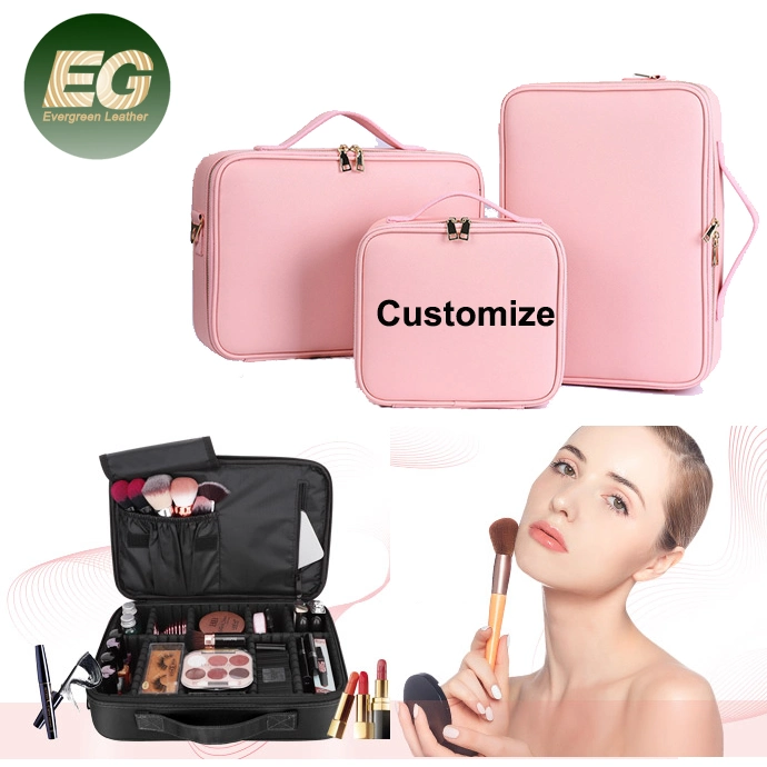 OEM/ODM accesorios de lujo componen joyas Viajes cajas de almacenamiento de plástico envases de vidrio de terciopelo de cuero de regalo cosmética belleza maquillaje Joyero personalizado