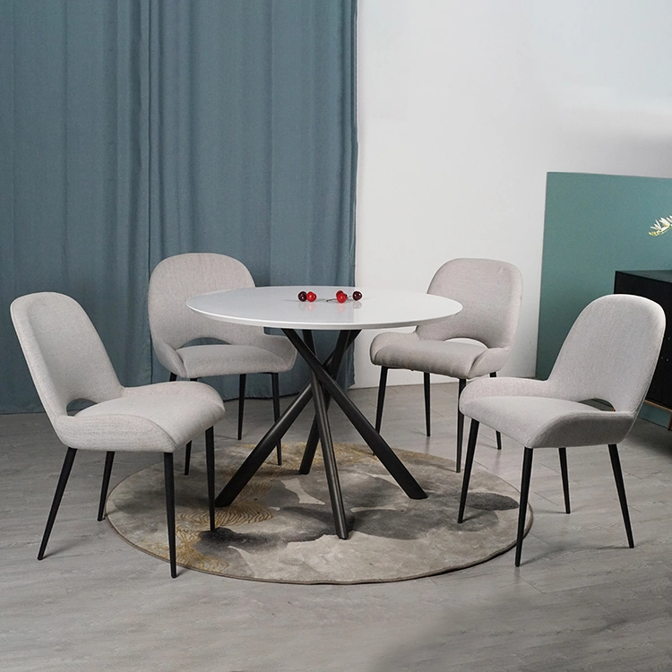 Hot Selling Living Room MDF Paint White Dining Cafe Round Dining Table Set Modern Tables