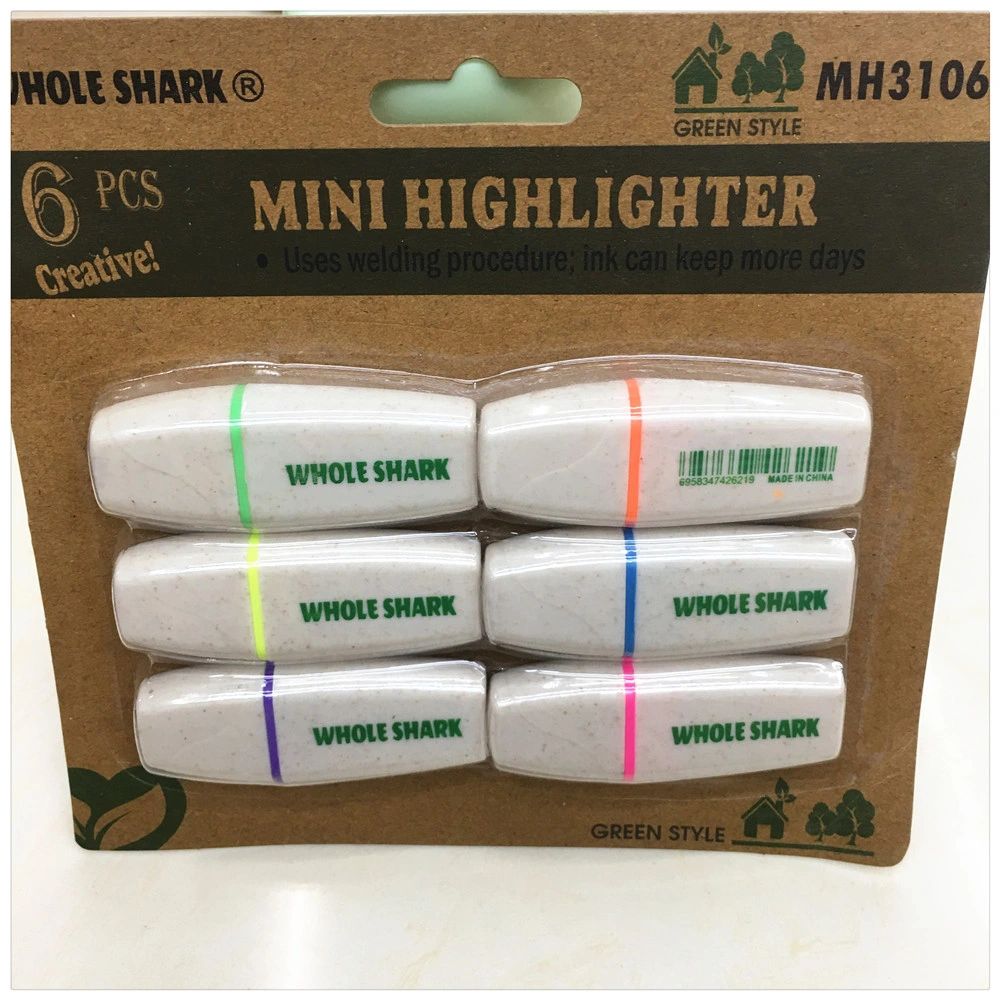 6pk Mini Highlighter Pen Set Fluorescent Marker Pen