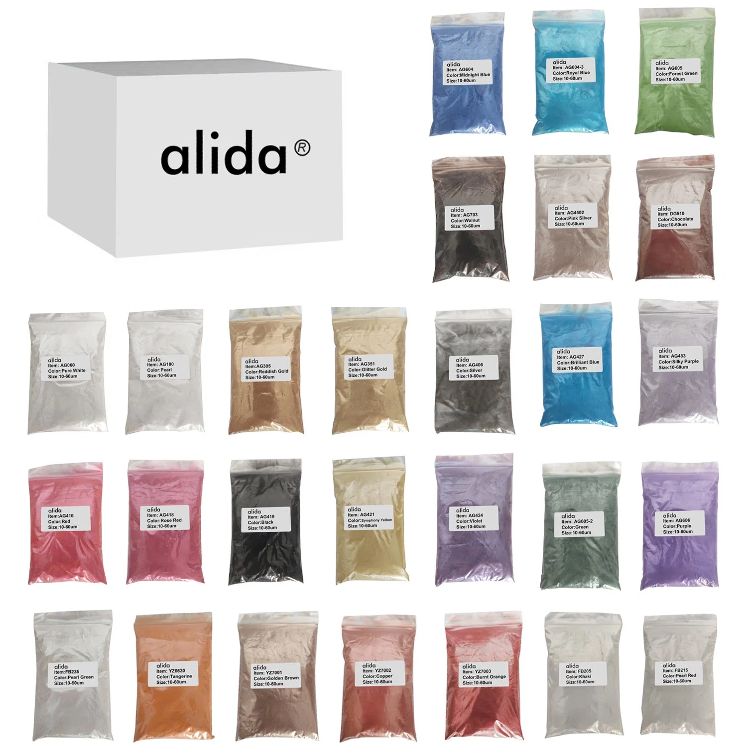 Mica Powder Pigment Alida Mica Powder Cosmetic Mica Powder for Epoxy Resin Soap Making