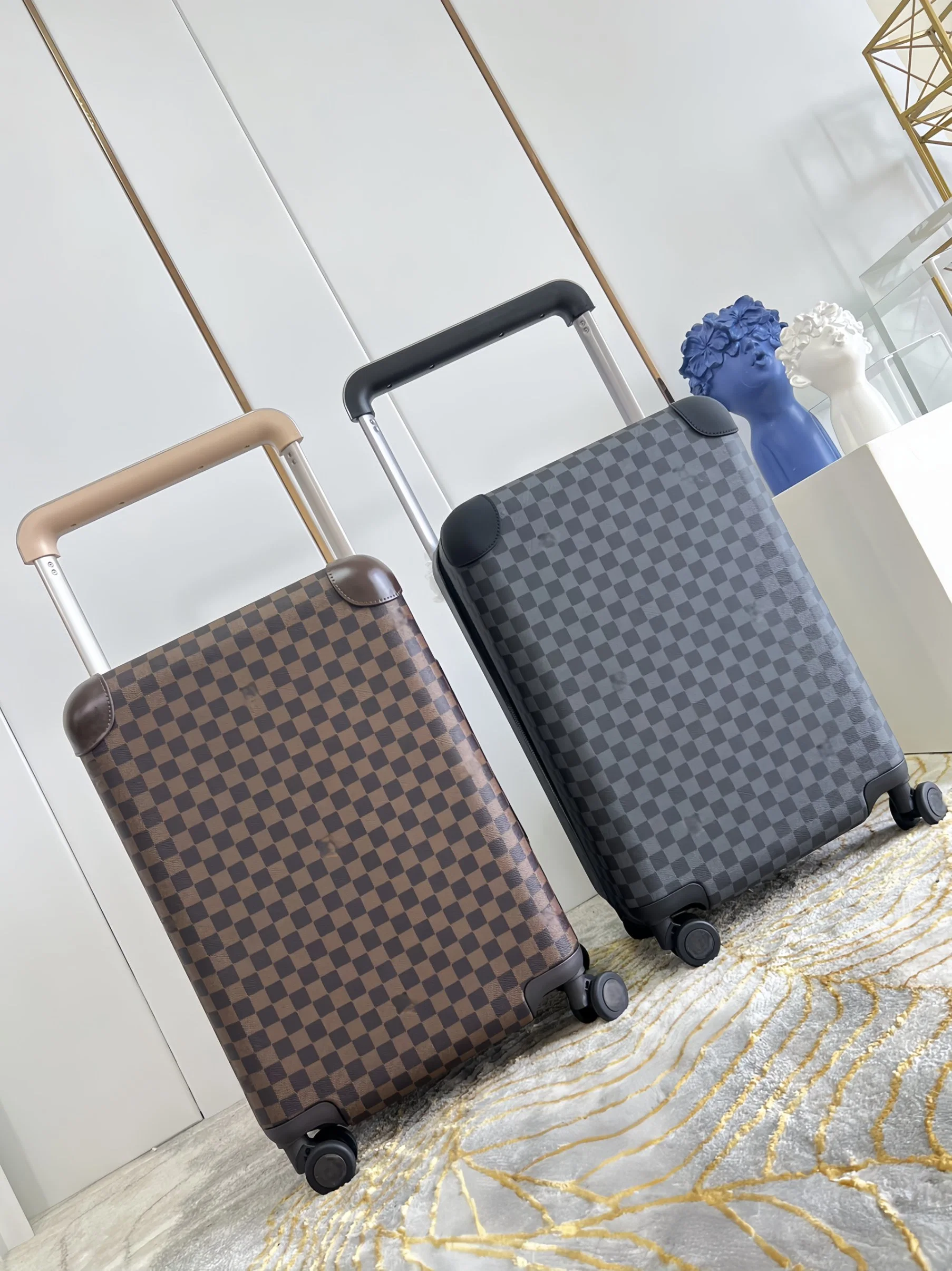 Cross-Border New Travel Trolley Box Letter Lattice Suitcase Europe and The United States Fashion Leisure Luggage Designer Bag Large Capacity