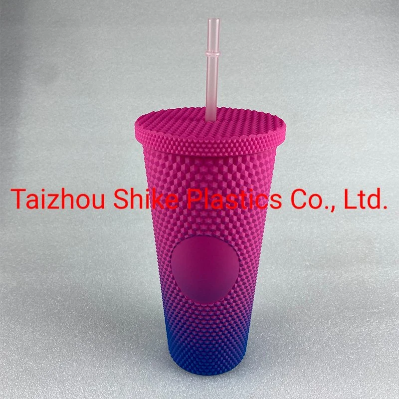 BPA Free 16oz 24oz Patented Customized Studded Tumbler Double Wall Plastic Drinking Durian Cup for Creation Gifts