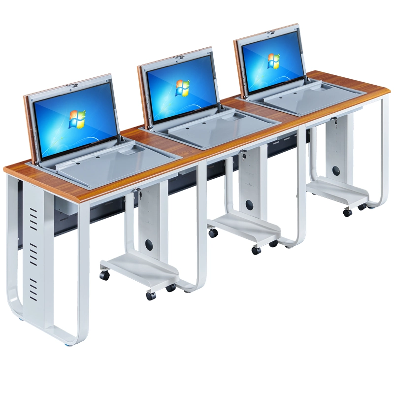 Fashion Computer Desk Suit for Multimedia Classroom Training Room Turn Over Table