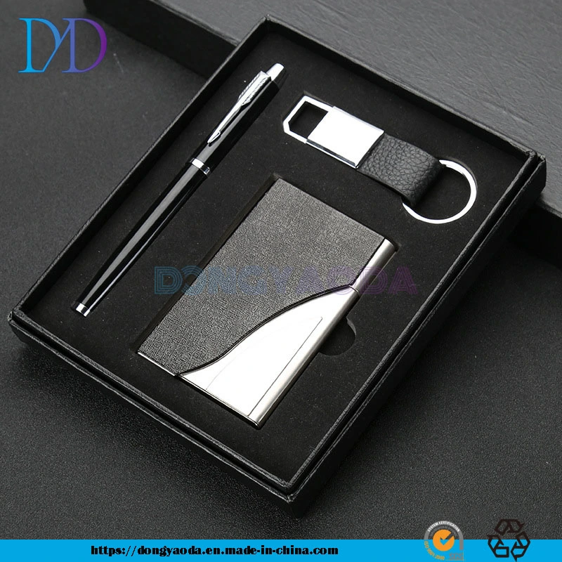 High-End Business Card Holder + Metal Key Chain + Signature Pen Gift Custom Logo/7