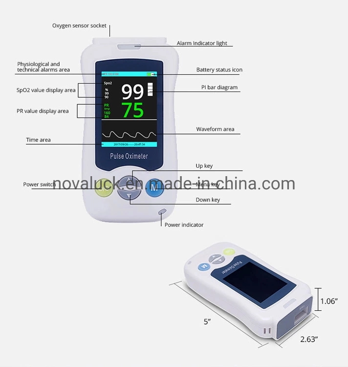 Palm Shape Fingertip Handheld Medical Pulse Oximeter for Neonatal Adult