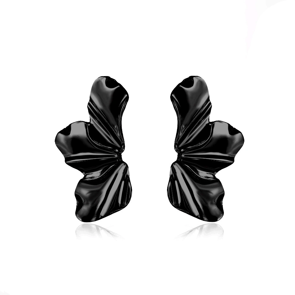 Current Season European and American Matte Luxury Retro Irregular Petals Earrings