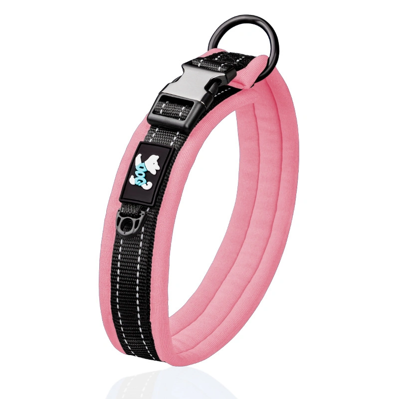 Customized Logo Nylon Material Alloy Buckle Night Reflection Pet Collar