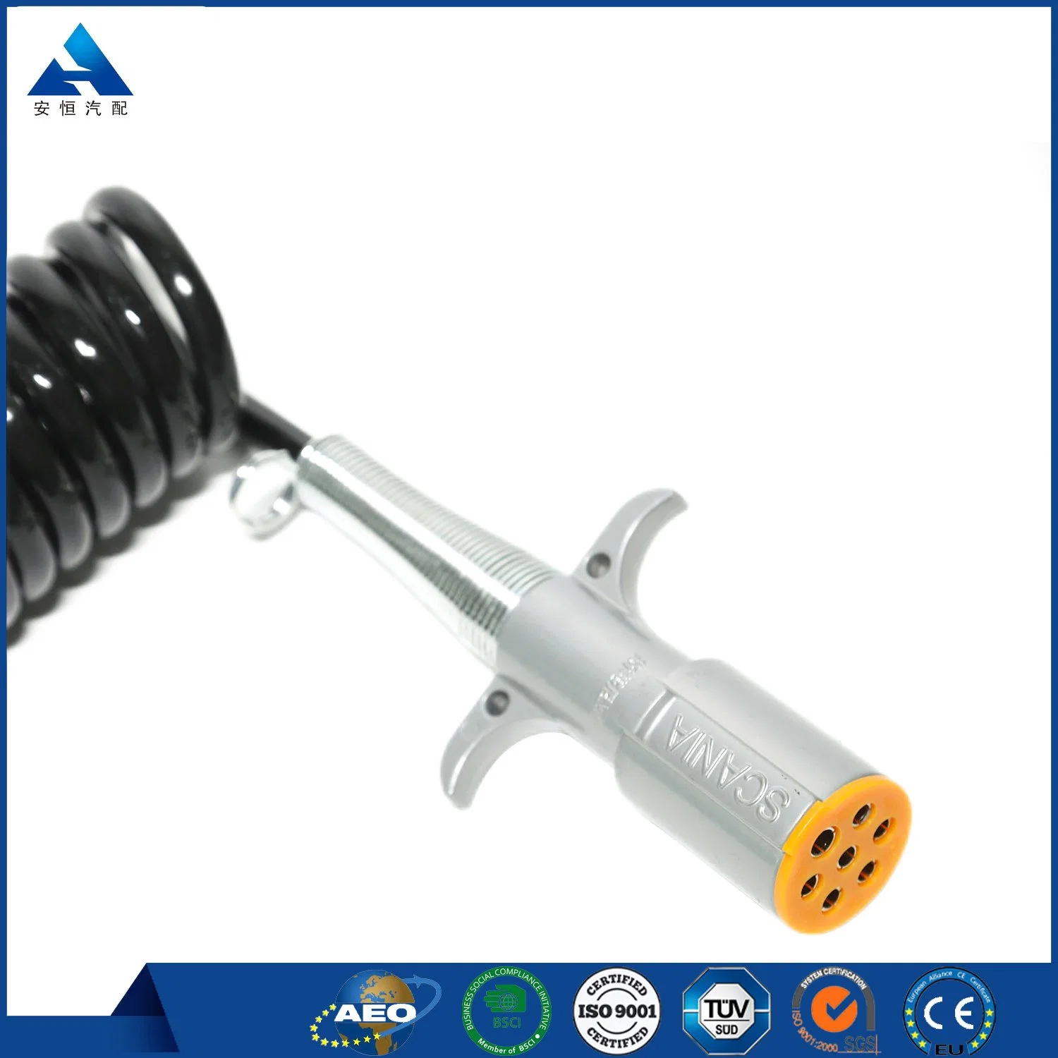 Truck Trailer Wire Electrical Seven Core Spring Coil Spiral Power Cable for Brake System Sale