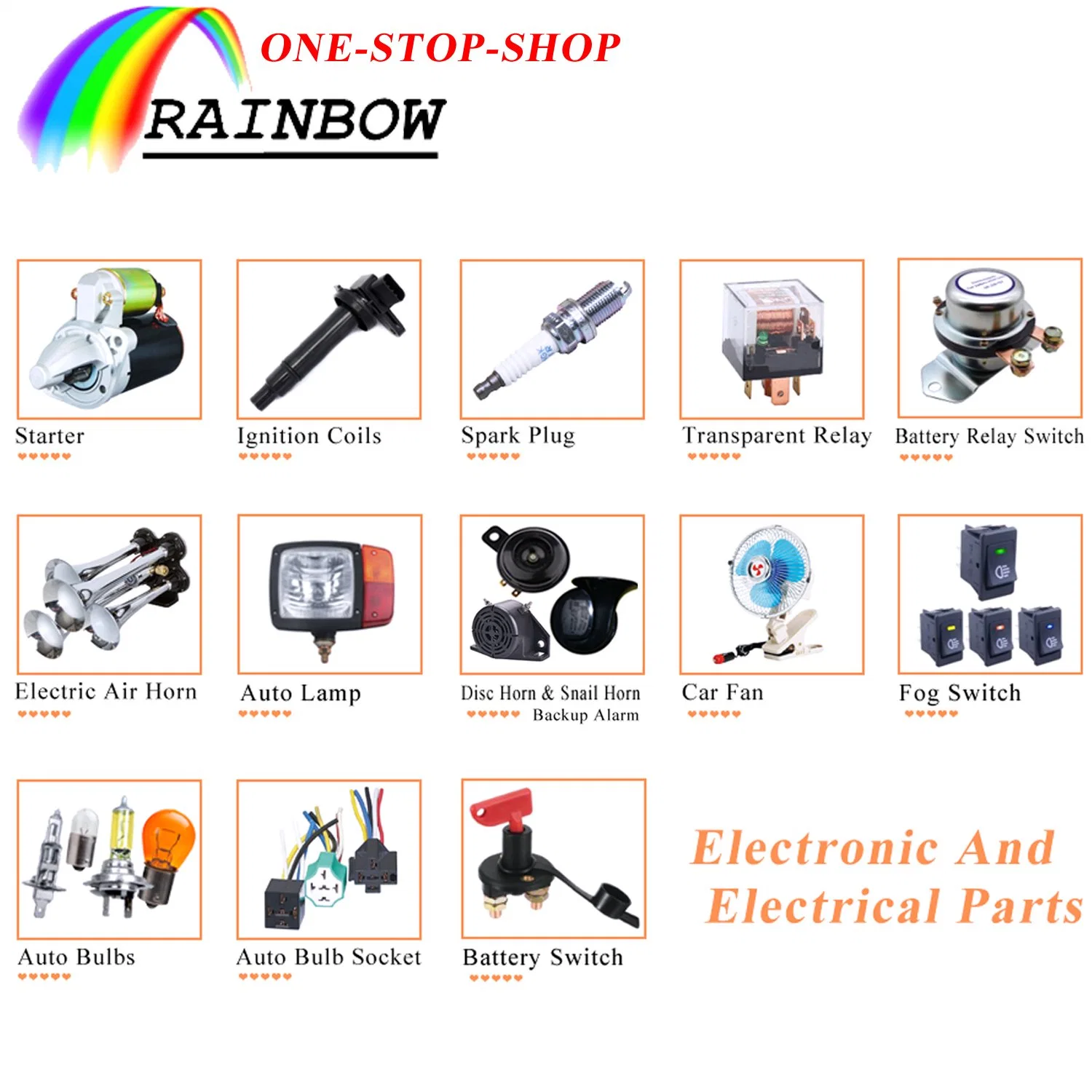 Factory Price Car Auto Parts Auto Plastic Clips/Fastenter/Horn/Spark Plug/Bulb/Hydraulic Bottle Jack/Sanding Pad/Cover/Brake Pads/Wiper Blade Car Accessories