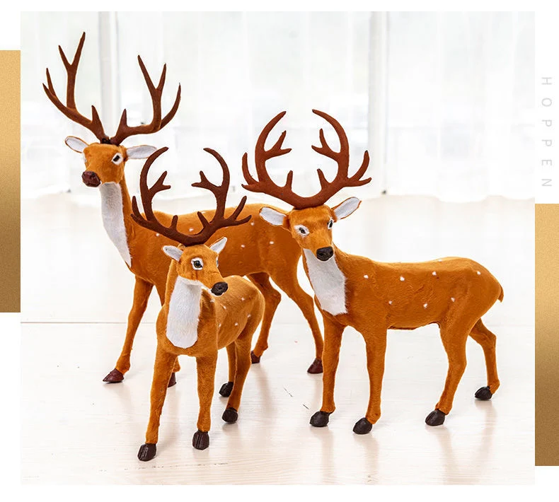 Christmas Fawn Decoration Doll Doll Simulation Sika Deer Christmas Tree Scene Layout Elk Decoration Package