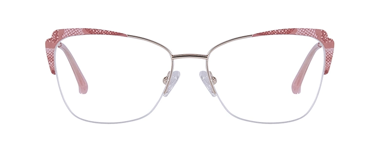 Blue Light Blocking Fashion Cat-Eyed Metal Optical Frame for Women