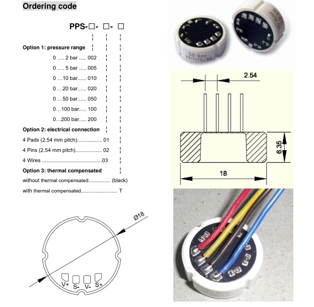 Qyb150 Module de céramique de l'eau personnalisés pour l'industrie automobile du capteur de pression