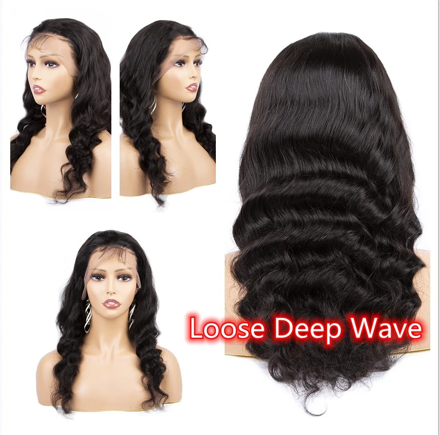 Günstige 4 * 4 13 * 4 HD Transparent Schweizer Spitze Front Perücken Menschenhaar, natürliche lose Deep Wave Perücke Perruque Jungfrau Menschenhaar Verkäufer