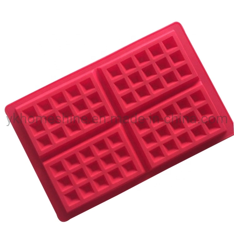 قوالب الوافل 4 ثقوب كعكة Silicone Waffle مطبخ الشوكولاته القديم كعكة الأواني تزيين طبخ قالب