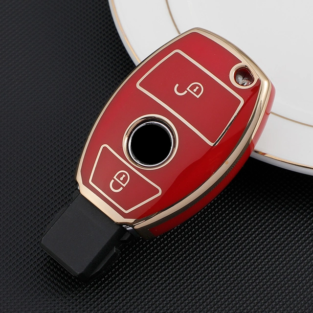 Soft Gold TPU Car Key Cover Protect Shell Holder for Benz