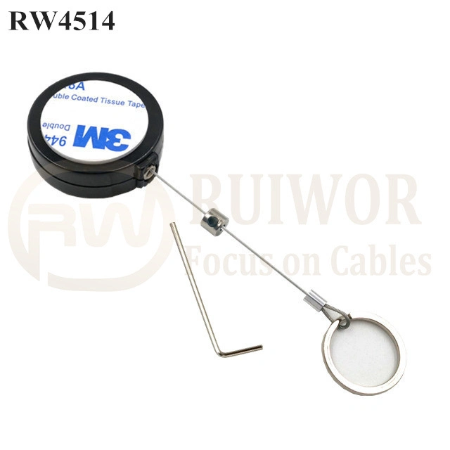 Anti Theft Rope Round Display Pull Box Plus with Demountable Key Ring